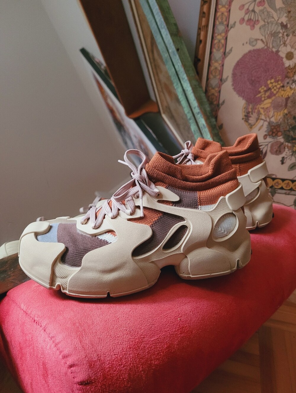 Camperlab NWT Tossu Brown Cage Sneaker Tan Beige Recycled Materials - Size 37